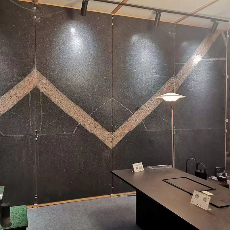 #Thunderbolt black granite wall slab